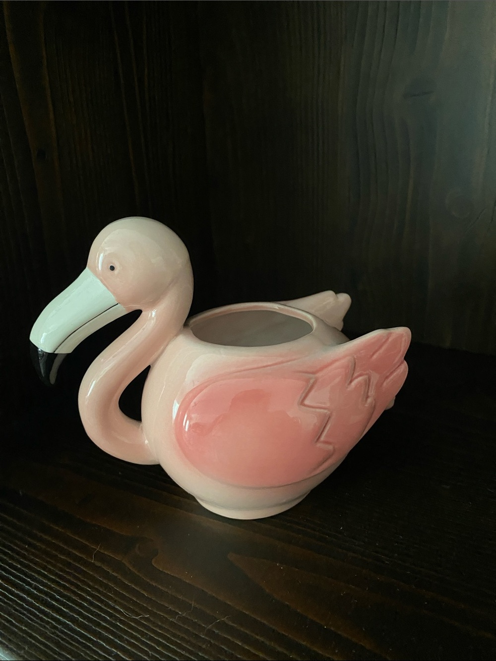 Pink Ceramic Flamingo Planter